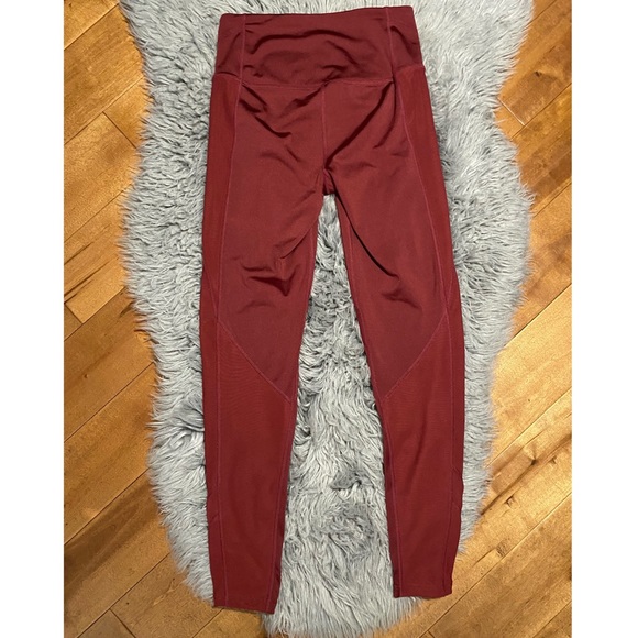 FP Movement by Free People Red Wine Full Yoga Athletic Leggings Mesh Sz Small - Picture 5 of 6